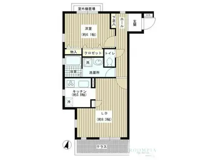 レオパレスアルシオネII(1K/2階)の間取り写真