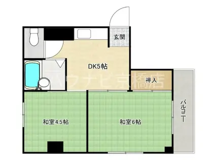 ローズハイツ(2DK/2階)の間取り写真