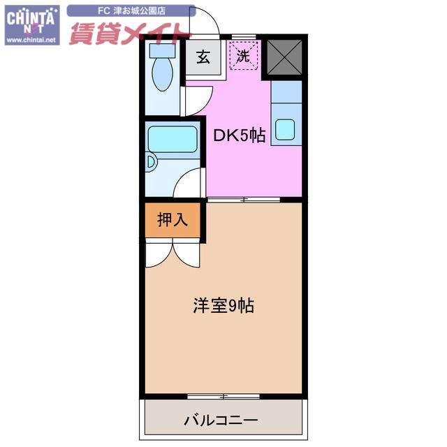 エグゼ3(1DK/1階)の間取り写真