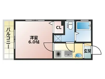 ウィステリア津田沼(1K/1階)の間取り写真