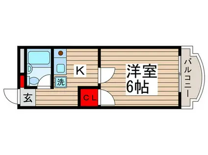 サンライズハイツ(1K/2階)の間取り写真