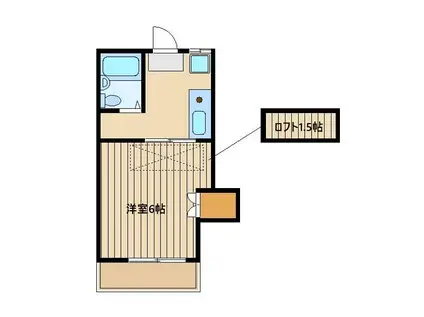 フラットR(1K/2階)の間取り写真