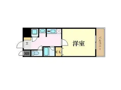 ピュアドームエクサイト博多(1K/7階)の間取り写真