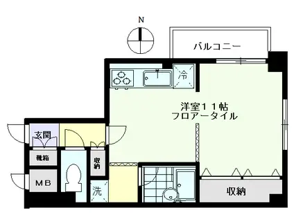 菊水ビル(ワンルーム/2階)の間取り写真