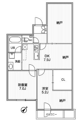 ルミナス練馬(2SDK/5階)の間取り写真
