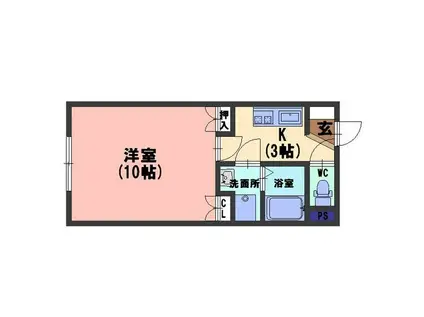 ドリーム京町(1K/1階)の間取り写真