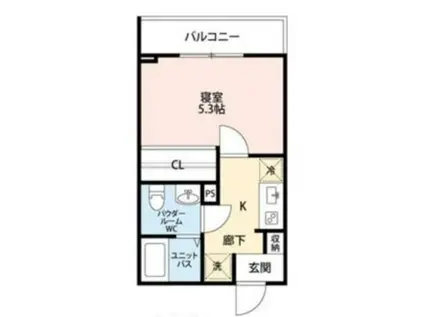 カルム西船橋(1K/2階)の間取り写真