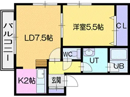 ブリッジひばりヶ丘(1LDK/6階)の間取り写真