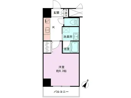 BUENA明石通(1K/4階)の間取り写真