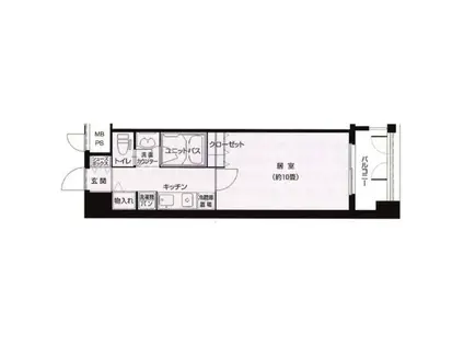 アーバンエース西中島パル(1K/15階)の間取り写真