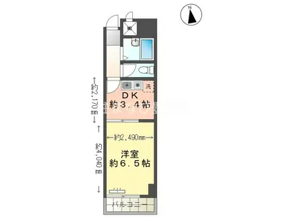 A-FLAT(1DK/3階)の間取り写真