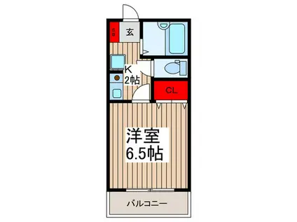 栗原コーポ(1K/2階)の間取り写真