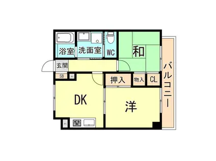 河北プラザ(2DK/2階)の間取り写真