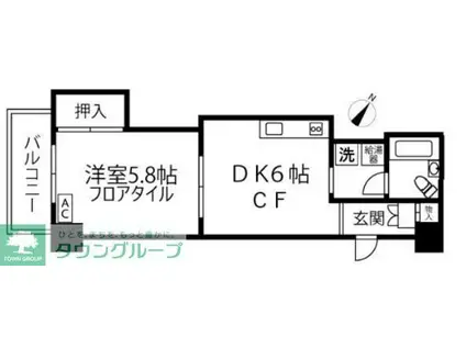 コンドミニアム亀有(1DK/2階)の間取り写真