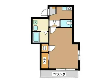 サンシャインバレー(1K/3階)の間取り写真