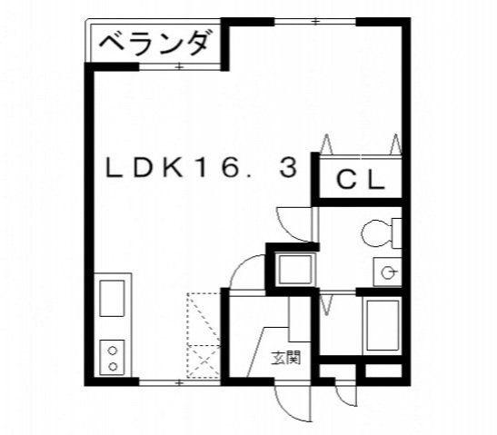 CASA DE LA J(ワンルーム/3階)の間取り写真