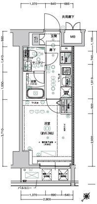 CREST TAPP新横浜(1K/2階)の間取り写真