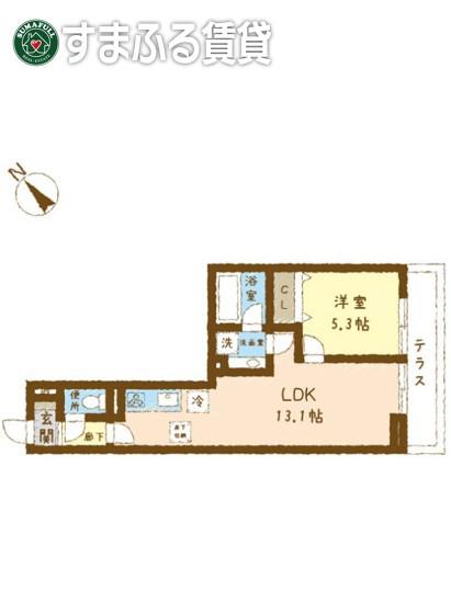 ＪＲ東海道本線 安城駅 徒歩5分 3階建 築1年(1LDK/2階)の間取り写真