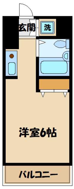 セントラル本厚木(ワンルーム/2階)の間取り写真