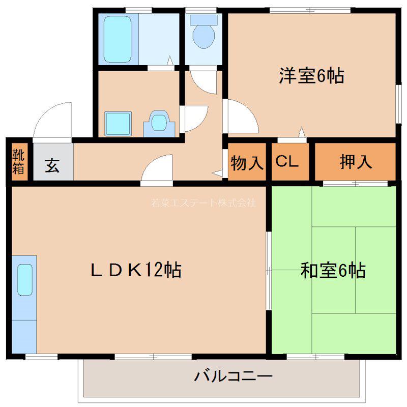 セジュールクレスト(2LDK/1階)の間取り写真