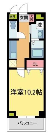 ウィンザー越水(1K/2階)の間取り写真