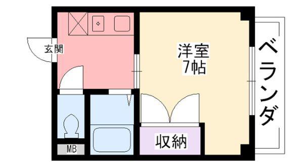 メゾンK&H(1K/1階)の間取り写真