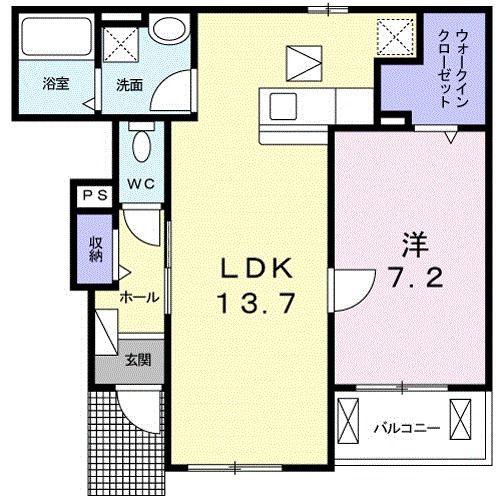 シュティル ピアッツァ II A(1LDK/1階)の間取り写真