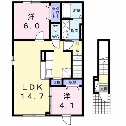 ＪＲ根室本線 十勝清水駅 徒歩6分 2階建 築13年(2LDK/2階)の間取り写真