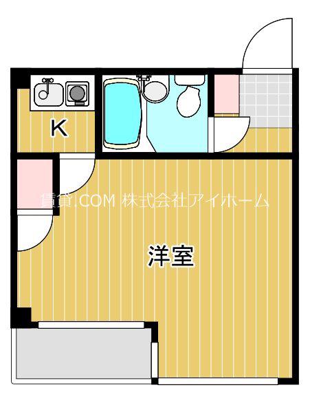 アパートメント新深江(ワンルーム/5階)の間取り写真
