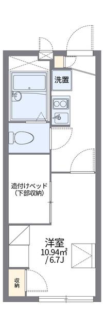レオパレス二条城北(1K/1階)の間取り写真
