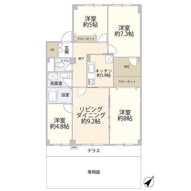 パシフィック我孫子グリーンタウン16号棟(4LDK/1階)の間取り写真