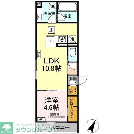 ASSET-COURT立川上砂町5丁目 A棟(1LDK/2階)の間取り写真