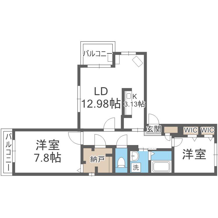 M-SELECTION.STELLAⅡ(2LDK/4階)の間取り写真