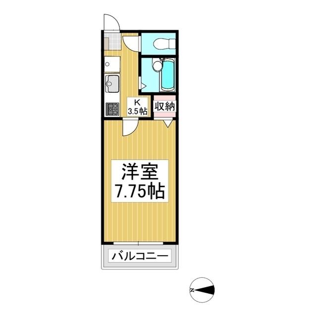 クリアーエクセル(1K/2階)の間取り写真