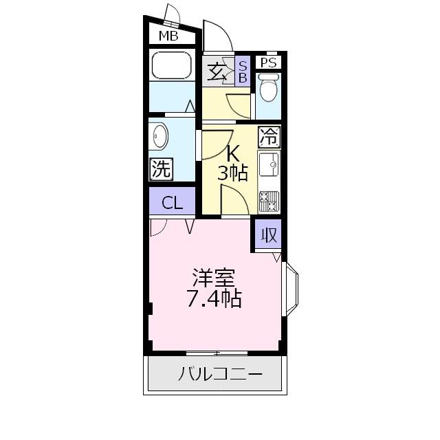 オーシャンふじみ野(1K/1階)の間取り写真