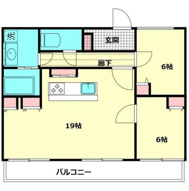 ペガサスコート(2LDK/1階)の間取り写真