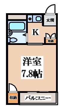 川島第12ビル(1K/3階)の間取り写真