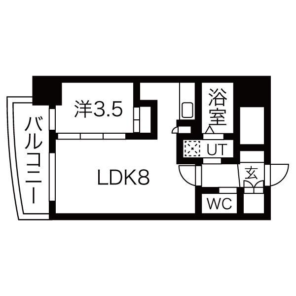 SEST新大阪(1LDK/10階)の間取り写真