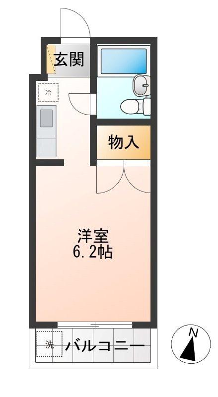 ガーデンハウス(1K/3階)の間取り写真