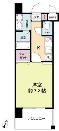 レジディア博多II(1K/5階)の間取り写真