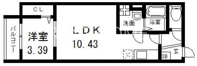 NEXT YOU稲田新町(1LDK/1階)の間取り写真