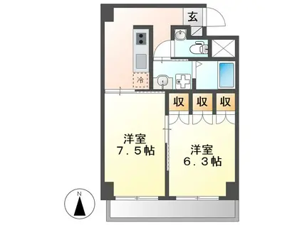 TACHIBANA BOX24(2K/5階)の間取り写真