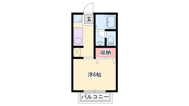 ジュネス本龍野(1K/2階)の間取り写真