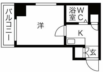 ダイホープラザ千駄木(1K/9階)の間取り写真