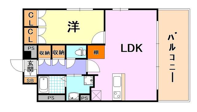 アルファレガロ神戸ウエスト(1LDK/8階)の間取り写真