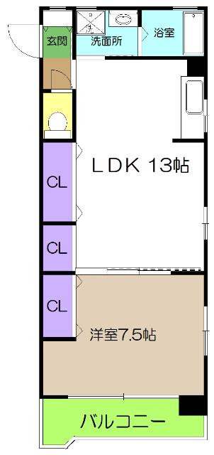 DRハウスIII(1LDK/5階)の間取り写真
