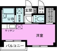 ハッピーアドバンス千住大橋(ワンルーム/3階)の間取り写真