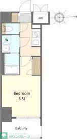 S-RESIDENCE名駅北ALESIA(1K/7階)の間取り写真
