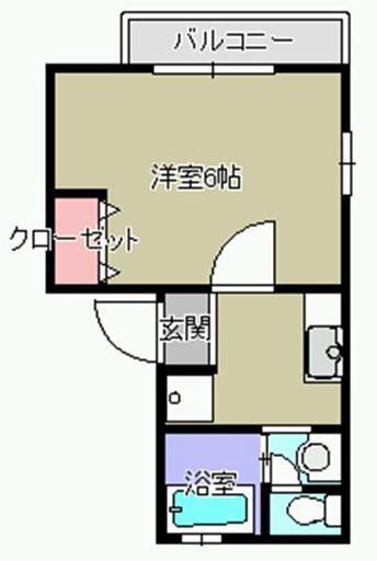 ホームズ斉藤II(1K/1階)の間取り写真