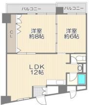 香里コーポ百合(2LDK/2階)の間取り写真